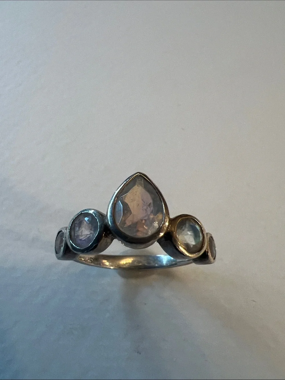 Sterling Silver Teardrop Moonstone Ring